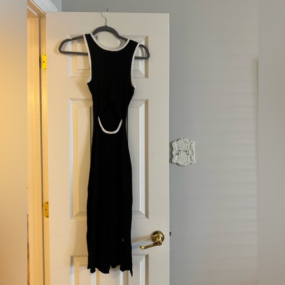 Black and white maxi dress with cut outs size small - Picture 2 of 4